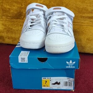 Adidas Women's White and Orange Athletic Shoes